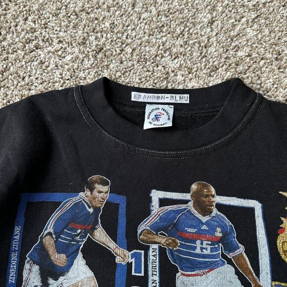 Vintage 90s Team France Futbol Soccer World Cup Sweatshirt - Picture 4 of 7